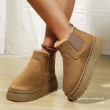Breakj 2025 New Women's Thick Snow Boots Inside Plus Velvet Round Head Cotton