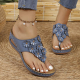Breakj Code Summer Flip-Flops Flowers Cake Variety Platform Slippers Large Size Casual Female Rubber Sandals