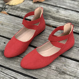 Breakj Summer New Shallow Mouth Tight Strap Round Head Women's Shoes Flat Floor Dance Mother Single Shoe