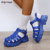 Sandals Woman 2022 Platform Shoes Women's Chunky Sneakers Roman Beach Black Heels Gothic Luxury Brand Shoe yellow