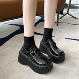 Breakj Leather Shoes 2024 Spring And Autumn New Metal Belt Buckle Waterproof Platform Platform With Mary Jane Love Single Shoes