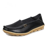 Flats Shoes Slip On Genuine Leather Loafers For Women's Moccasins Loafers Flats Ladies Shoes Plus Size Sapato