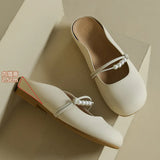 Breakj Slippers French Inside Heighten Grandma Shoes Female 2024 Summer New Comfortable Small Mary Jane Beans Single