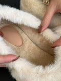 Addition To The New Plus Plus Fur Shoes In The Autumn And Winter Of 2025, The New One-Word With Thick Cotton Cotton Women's Cotton