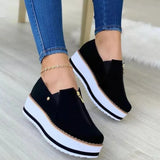 Shoes 2024 Spring And Autumn New Style Low-Top Thick Soles Heightened Casual Women's Shoes Muffins One Foot On Lazy