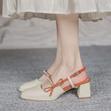 Chic High Heel Sexy Ladies Sandals Side Knot Faux Pearl Fashion Women Pumps Open Back Heel Female