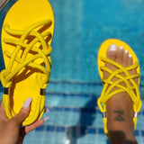 Women Sandals Ladies Bandage Beach Shoes Open Toe Ladies Beach Sandals Roman Gladiator Sandals Flip Flop