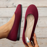 Breakj And Autumn New Large Size Round Head Solid Color Flat Casual Bean