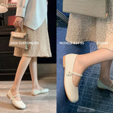Breakj New Shallow Flat Single Shoes Korean Version Round Head British Soft Bean Shoes Casual Students Women's