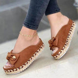 Women Sandals Casual Wedges Heels Slippers For Summer Shoes Women Peep Toe Straw Heels Sandalias Mujer Sweet Platform