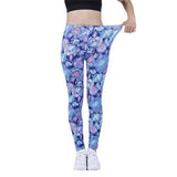 Fashion Women Leggings Beautiful Leaf Floral Printing High Waist Jeggings Stretch Pant Sexy Hot Sale Clothing