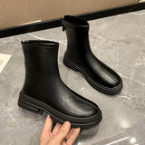 Martin Boots 2024 New Internet Celebrities Flat-Bottomed Autumn And Winter Single Boots Tall Thin Boots Small Short
