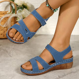 Breakj New Large-Size Casual Fish Mouth Sandals Roman Sandals Wearing Magic Sticker And Thick-Soled Sandals