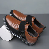 Breakj Fashion Casual Single Shoes Velcro Set Foot Embroidered Men's Leather Shoes Fashion Plus-Size Men's Shoes Wenzhou