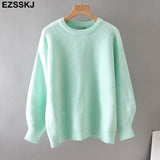 thick dazy oversized wool Sweaters Women 2021 puff sleeve Winter sweater Pullovers Loose Female Warm Basic sweater