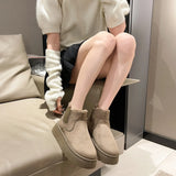 Breakj Snow Boots Women Winter New Anti-Slip Thick Shortbread Shoes Plus Velvet Warm Cotton Boots