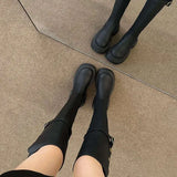 Breakj And Velvet Long Boots Girl Small Knight High Boots 2025 Autumn And Winter New Thick Bottom In Two Through The Knee