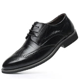 Breakj Leather Shoes Men's Versatile Business Dress Fashion Casual Men's Round Head Low Help Spring And Autumn Shoes Heighten Men's