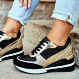 Women PU Lace-up Sneakers Casual Lady Vulcanized Shoes Female Non-Slip Sports Shoes Fashion Breathable Zapatillas