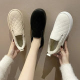 Breakj Shoes Women A Foot Trot Lazy Hairy Shoes Plus Velvet Warm Winter Wear Fashion Flat Bean Cotton