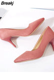 High Heels Pumps 8cm Tacones Pointed Toe Stilettos Femme Sexy Ladies Wedding Leopard Plus