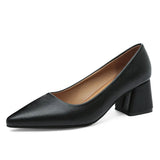 Breakj Temperament Light-Mouthed High-Heeled Shoes Korean Version Of Coarse Heel Single Shoes Four Seasons Professional Fashion Women's Shoes Size
