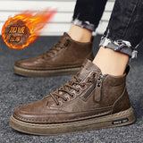 Men's Boots Winter Cotton Shoes High-top Fashion Casual Shoes Trend 6 Boots Flat Shoes Korean Version Tooling Shoes