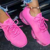 Sneakers Knitted Breathable Women's Vulcanized Shoes Lace Up Casual Flat Shoes Female Spring Ladies Running Shoes