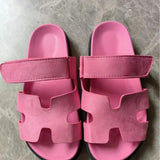 Breakj The New Summer Slippers Are Velcro Solid Color Casual