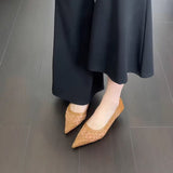 Breakj Summer New French Small Fragrant Low-Heeled High-Heeled High-Heeled Shoes Head Shallow One-Foot Single-Shoe