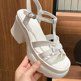 2022 Fashion High Platform Sandals Women Summer Goth T Strap High Heels Shoes Woman Pink Open Toe Gladiator
