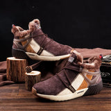 Men Boots Casual Winter Sneakers High Top Leather New Vintage Warm Comfortable Plush Snow Ankle Boots Walking