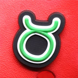 Sale 12 Constellation Symbols PVC Shoe Charms Cute Scorpio Leo Virgo Shoe Buckle Decoration Jibz fit Croc Kids X-mas
