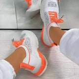 Women Flats Ladies Sports Shoes for Female Fashion Rhinestone 2021 New Lace Up Running Walking Casual Vulcanized
