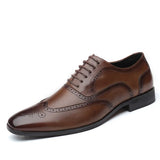 Breakj New Men's Plus Size Dress Leather Shoes Fashion Block Business Men's Shoes Korean