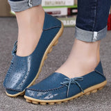 Summer Genuine Leather Shoes Women Butterfly-knot Loafers Women Flats Ballet Autumn Casual Flat Shoes Woman Moccasins