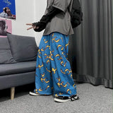 Elastic Waistband Loose Harem Embroidery Tie Dye Contrast Jogger Pant Women Man Streetwear Korean Harajuku Punk Hip