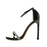 Breakj Summer New Water Drill With High Heels Ultra-High-Fine Small Design Silver Sexy Sandals