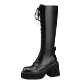 Chao Super Hot Girls Fried Street Boots Knight Boots 2023 Autumn And Winter Style Minority Design Thick-Soled High-Heeled