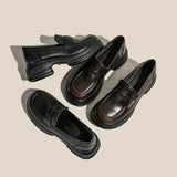 Breakj Head Loafers Women's Spring 2024 New Small Women's Shoes Soft Leather Single Shoes Thick Platform British Style Small Leather Shoes