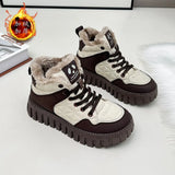 Breakj Platform Women's Shoes 2024 New Winter High Top And Velvet Warm Dad Shoes Versatile Casual Snow Boots