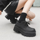 Breakj Leather Shoes Men's Autumn And Winter Business Dress Black Thick Increased Round Men's Big Head Shoes
