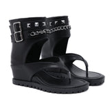 Heel Sandals Women's Summer Chain Roman Toe Sandals Women's Fashionable Casual
