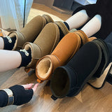 Winter New Thick-Soled Large-Size Lovers Plush And Thickened Warm Cotton Boots Leisure Korean Version Of Snow