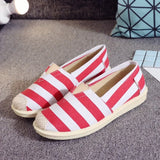 New Basic Female Flats Women Shallow Painting Canvas Shoes Ladies Slip-On Casual Shoes Breathable Fabric