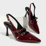Breakj Arc De Triomphe Baotou Mary Jane Sandals Woman 25 New Pointed Cat And A Word Buckle Behind The