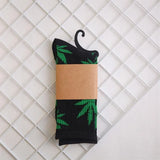 Socks For Women Men's Cotton Socks Hip Hop Leaf high Quality Harajuku Ladies White Green Spring Autumn casual long