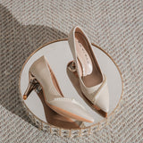 Adult High Heels 2025 New Niche Bridesmaids Shoes Pearl Fine And Brides Wedding