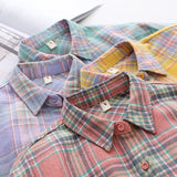 Blouses Shirts Tunic Womens Tops 2020 Long Sleeve Clothing Button Up Down Plaid New Fashion Autumn Turn-down Collar