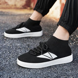 Trend Men Casual Shoes Mesh Breathable Light Unisex Sneakers Soft Comfort Wear-resisting Footwear Black All-match